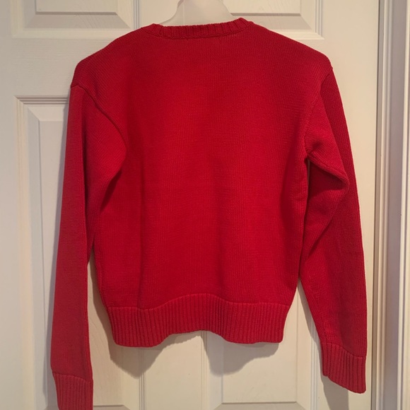 NWOT Ralph Lauren Red and Gold Crest 100% Cotton Sweater - Picture 5 of 12
